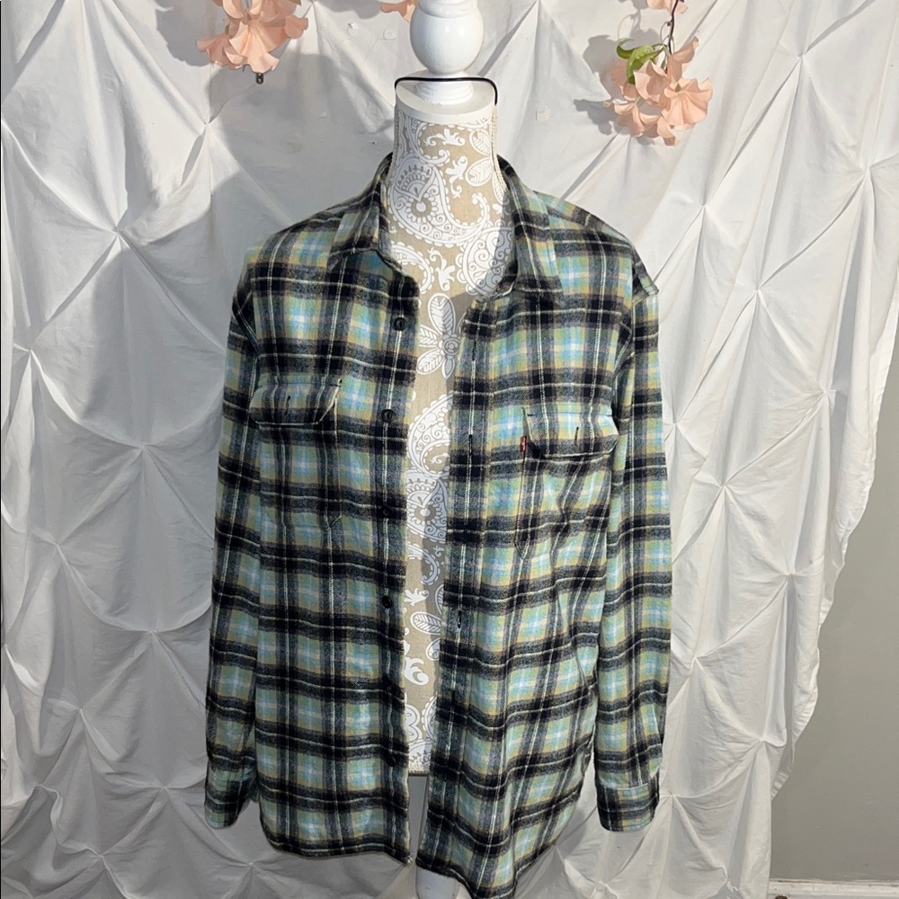 Levi's Black & Yellow Plaid Flannel Shirt